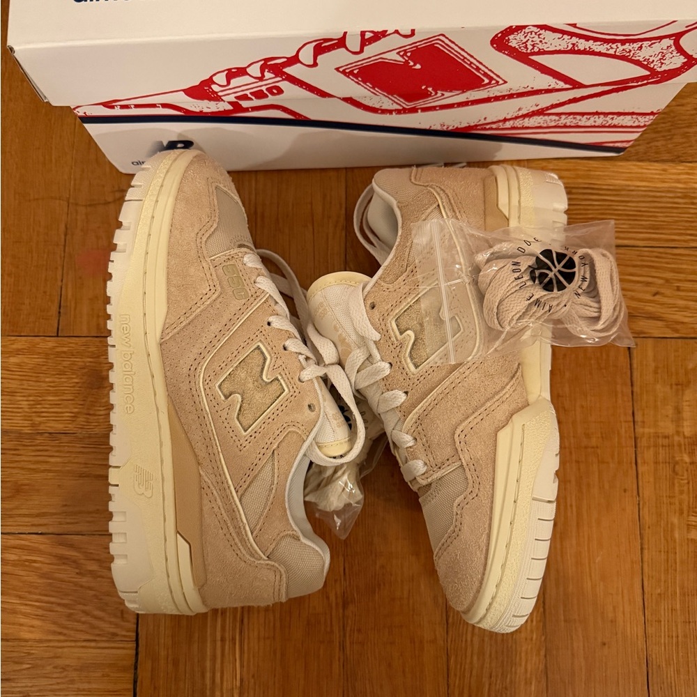 New Balance x Aime Leon Dore 550 Cream Suede Sneakers